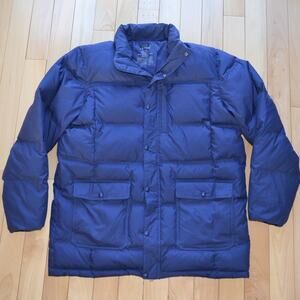 LL Bean Quilted Down Puffer Jacket Blue Size XL